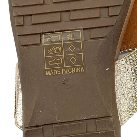 Taxi Rhinestone Sandals Size 9.5 Silver Thong Flats Glam Bling Wedding Vacation - Picture 9 of 10